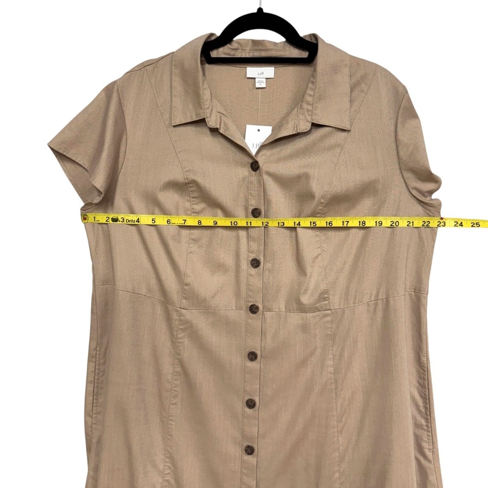 J Jill Button-Front Maxi Dress, Size XL, A-Line, Cap Sleeves, Tencel Cotton NEW - Picture 4 of 11